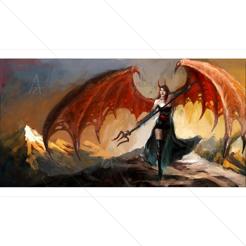 Devil Lady In Cold Hell — Devotional custom art by ArtzFolio
