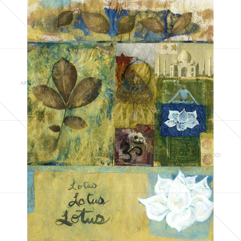 Yoga Art Collage & The Taj Mahal India — custom-size art design 5001587
