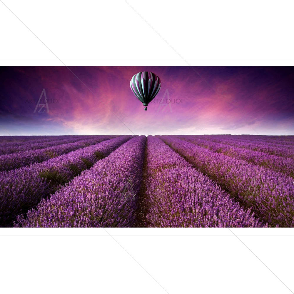 Landscape With Hot Air Balloon — custom-size art design 5001594