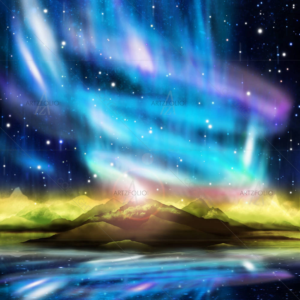 Northern Lights Aurora Borealis D2 — Astronomy custom art by ArtzFolio