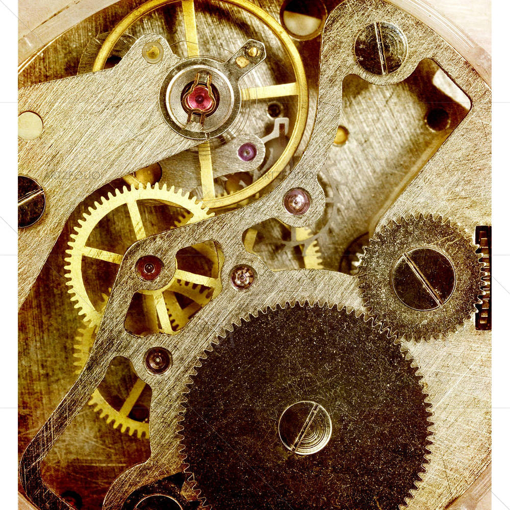 Vintage Clock Mechanism — custom-size art design 5001612