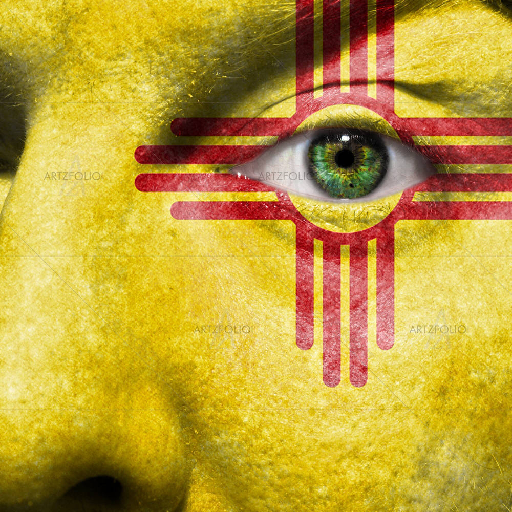 New Mexico Flag Painted On Face — custom-size art design 5001623
