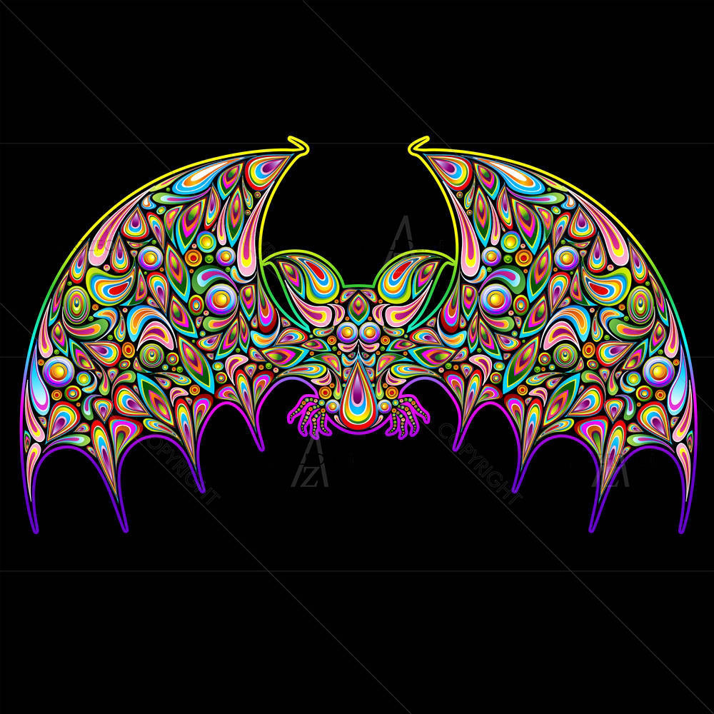 Bat Psychedelic Art Design — Animals custom art by ArtzFolio