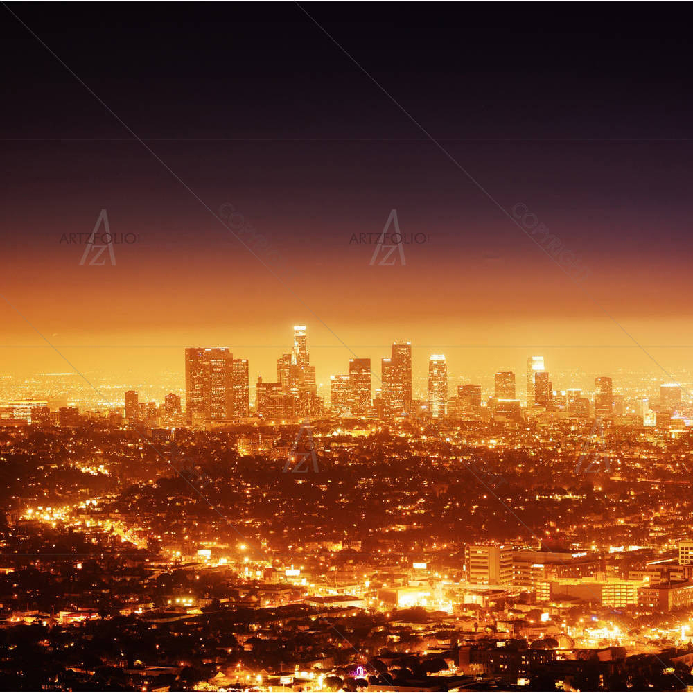 Los Angeles At Night, USA — custom-size art design 5001655