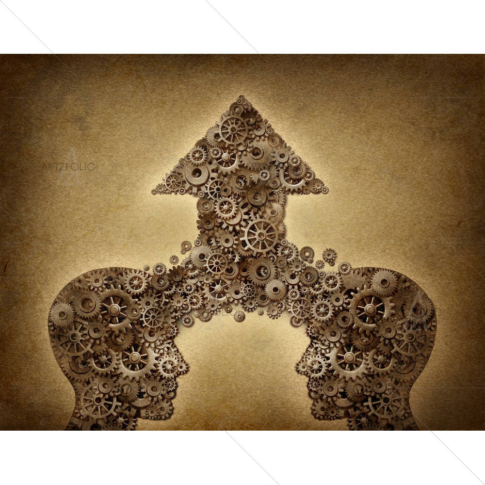 Business Cooperation & Teamwork Growth Success — Arrows custom art by ArtzFolio