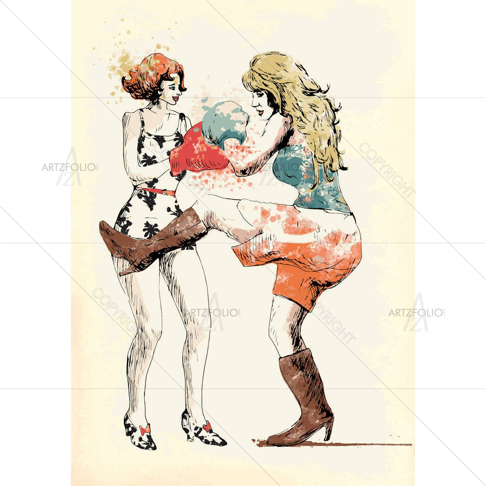 Ladies Boxing D1 — custom-size art design 5001675