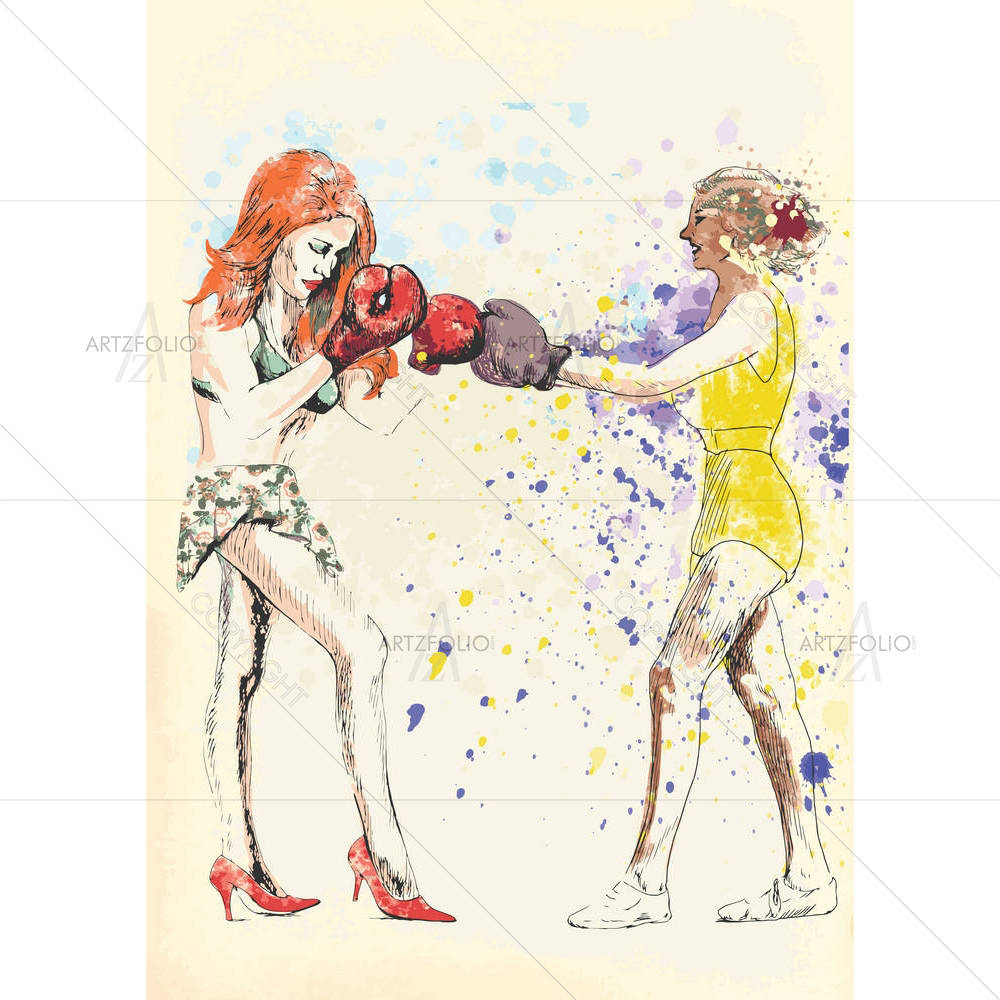 Ladies Boxing D2 — custom-size art design 5001680