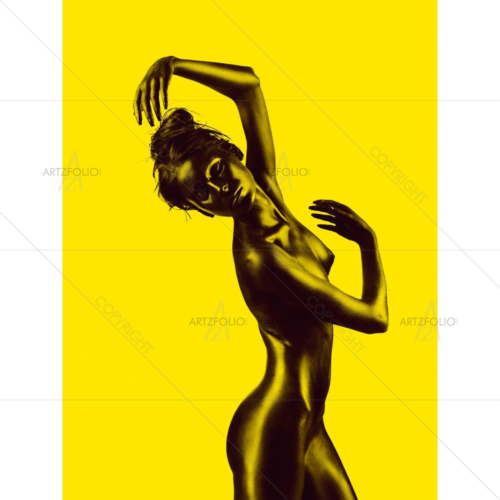 Nude Young Woman With Black Painted Skin D5 — custom-size art design 5001695