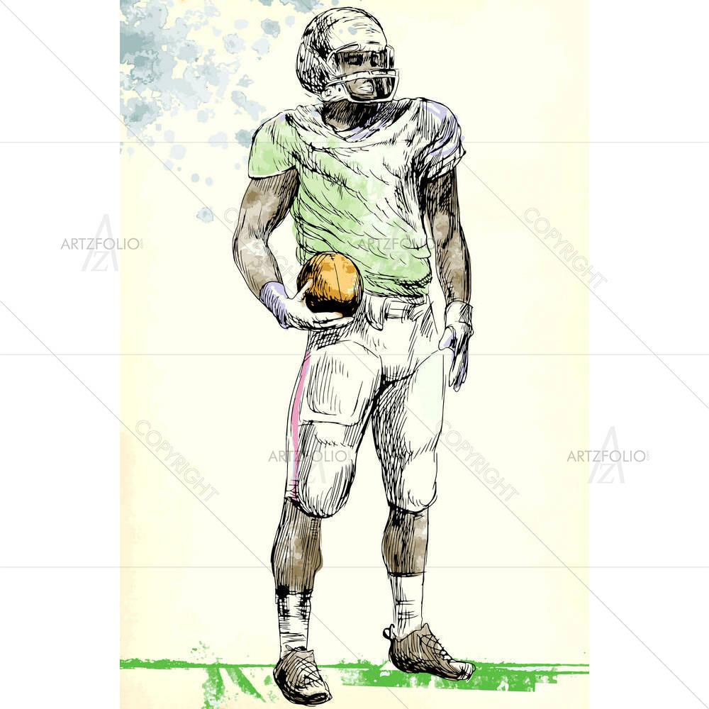 American Footbal Player D1 — custom-size art design 5001701