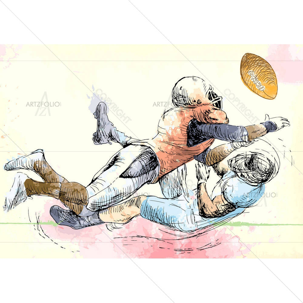 American Football Players — custom-size art design 5001702