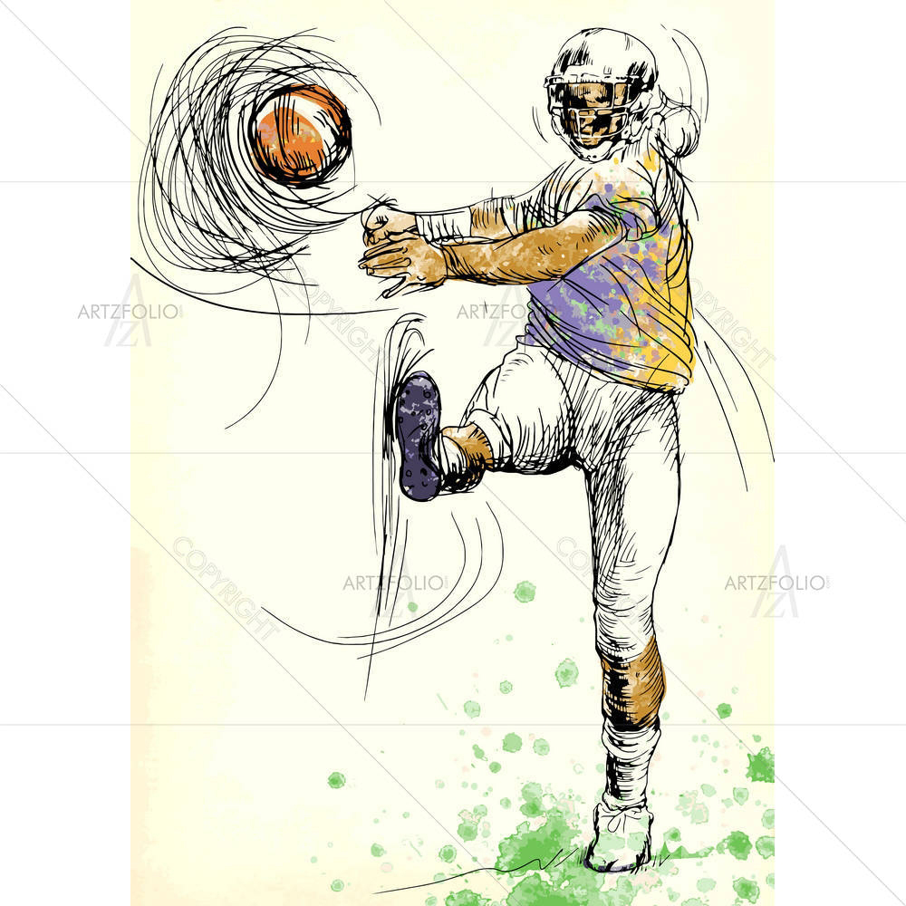 American Footbal Player D2 — custom-size art design 5001703