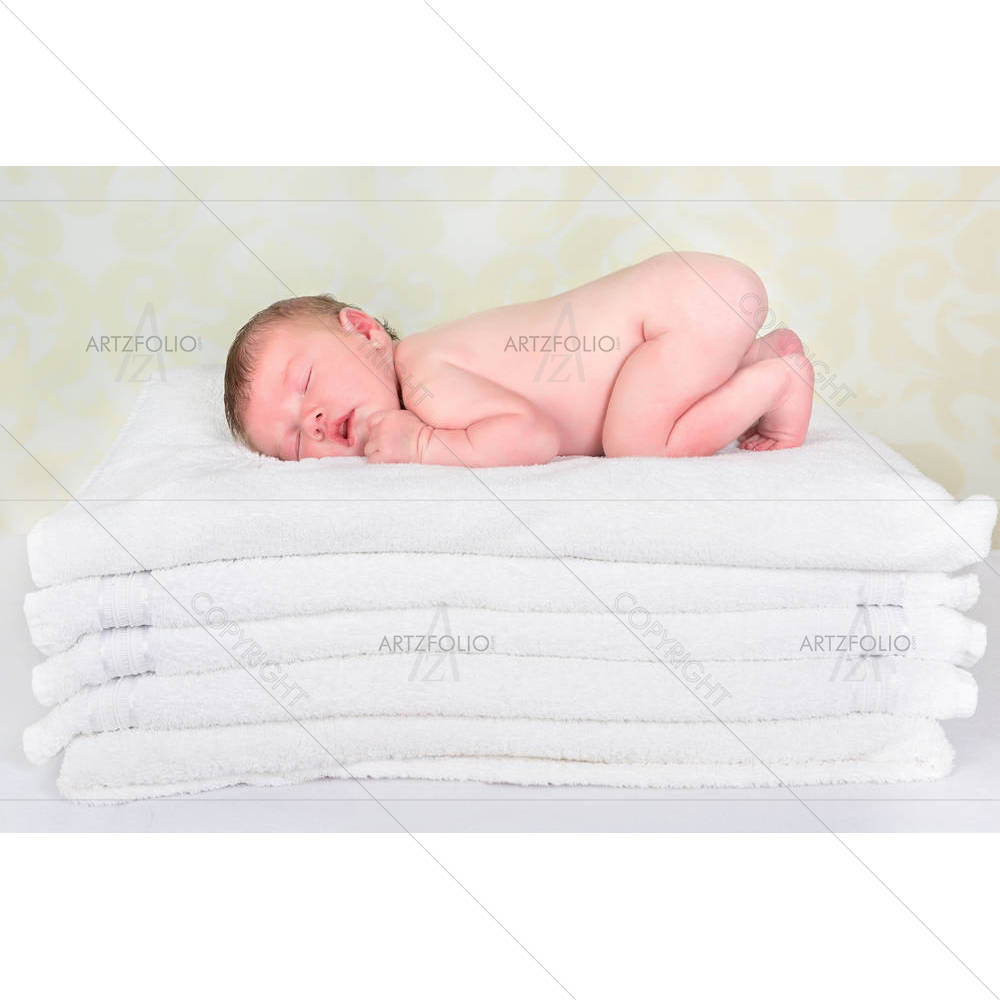 Little Newborn Baby Sleeping — Asian custom art by ArtzFolio