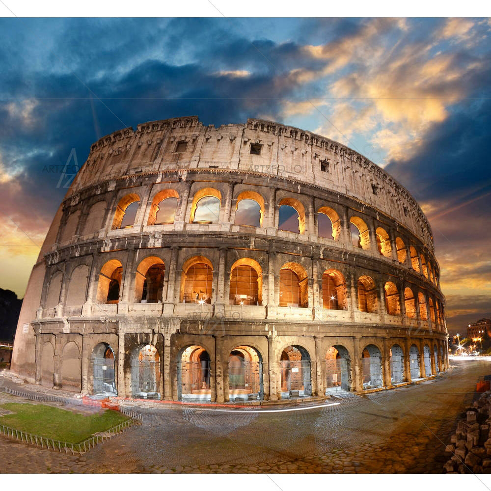 Autumn Sunset In Rome Italy — custom-size art design 5001730