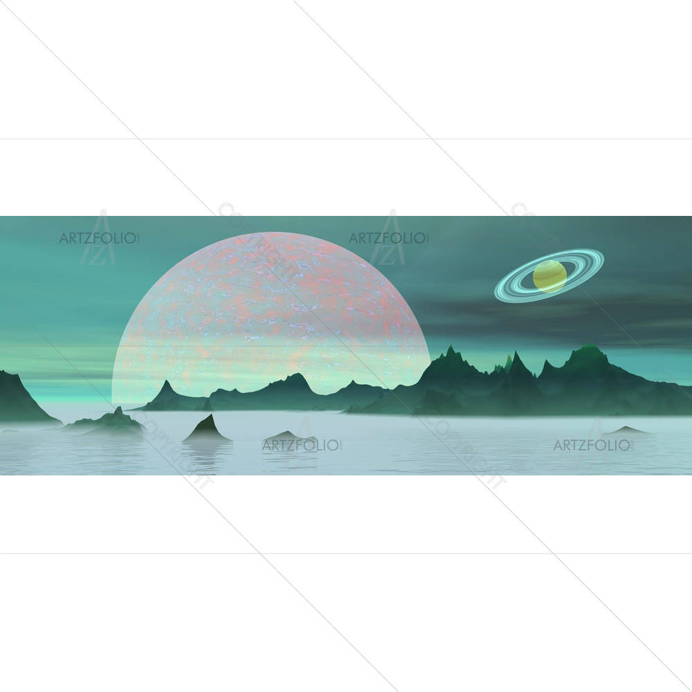 Landscape With Rocky Mountains D1 — Astronomy custom art by ArtzFolio