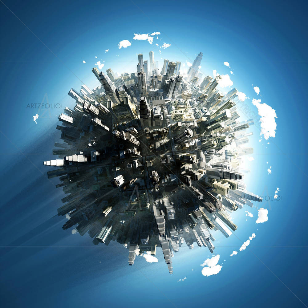 Big City On Small Planet — custom-size art design 5001738