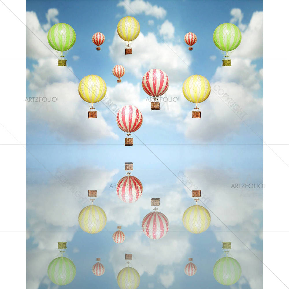 Hot Air Balloon In The Sky — custom-size art design 5001740