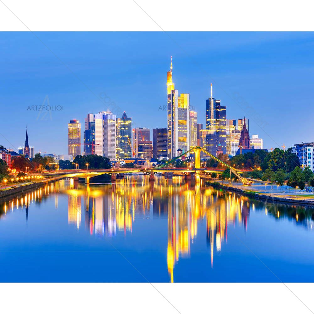 Frankfurt Am Mine At Night, Germany — custom-size art design 5001749