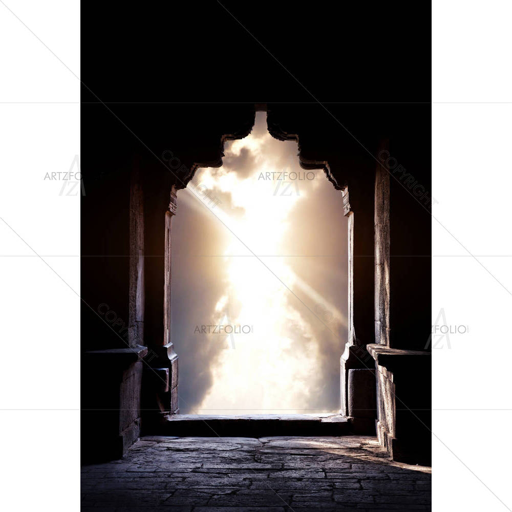 Sunset at the Temple — Devotional custom art by ArtzFolio