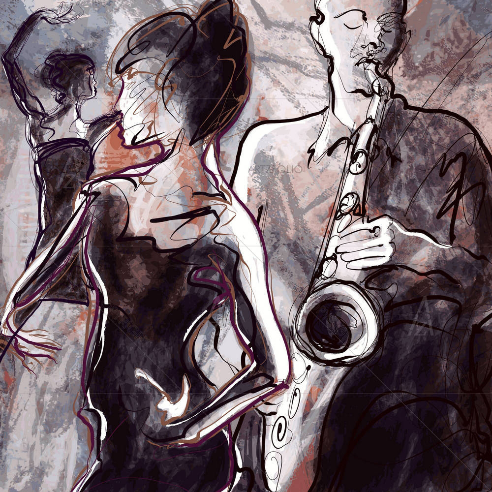Jazz Band With Dancers — Dance custom art by ArtzFolio