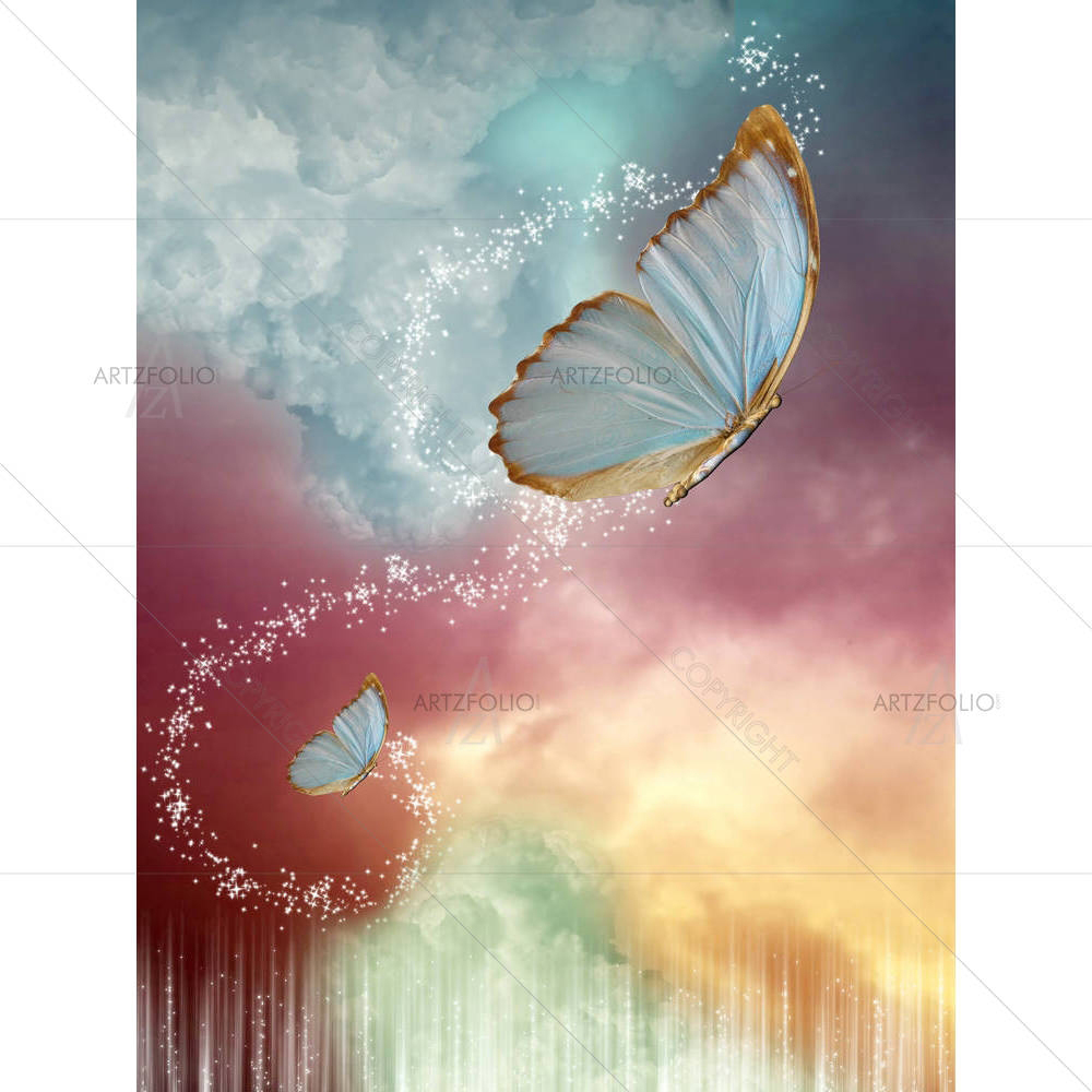 Big Butterflies In The Sky — custom-size art design 5001762
