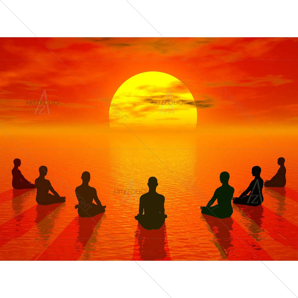 Lotus Position Meditation — Devotional custom art by ArtzFolio