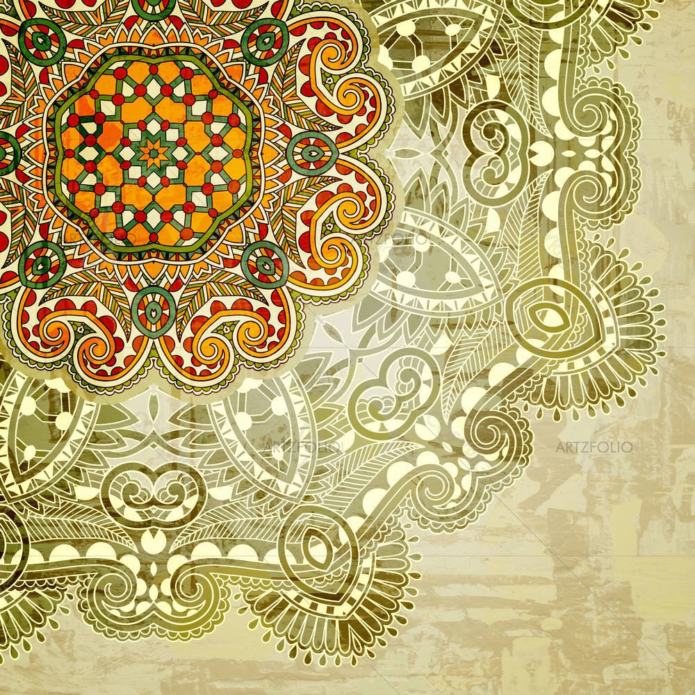 Ornamental Circle D1 — Botanical custom art by ArtzFolio