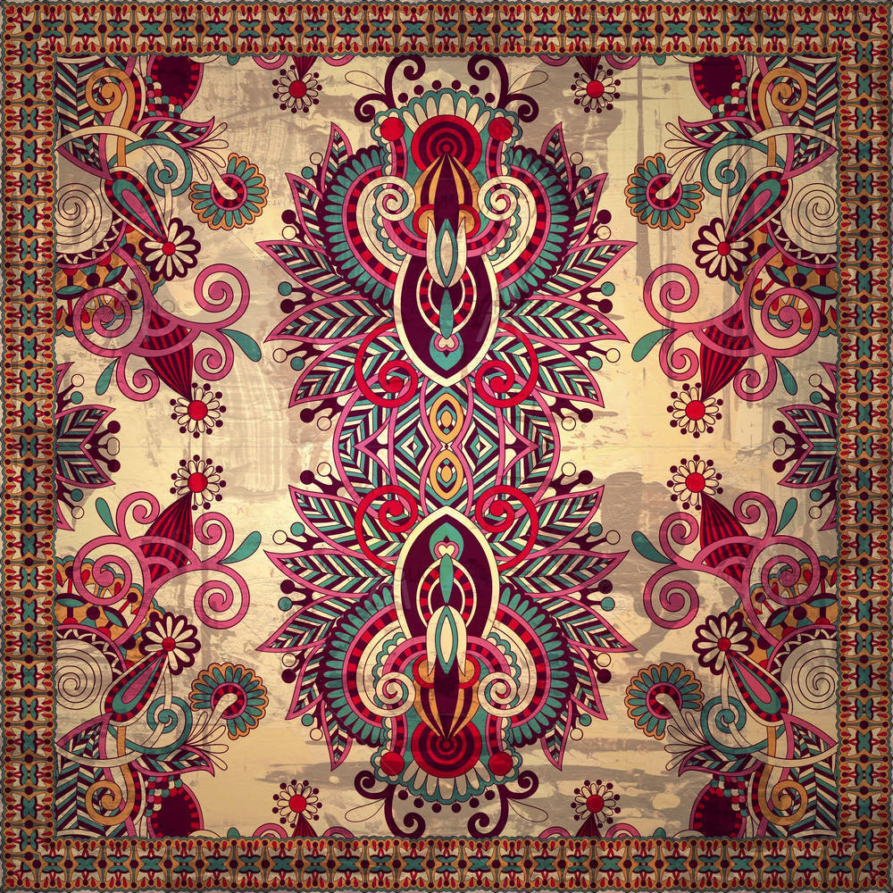 Floral Paisley Bandanna D2 — custom-size art design 5001786