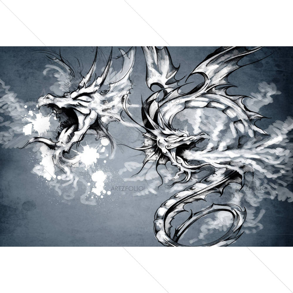 Two Dragons — custom-size art design 5001800
