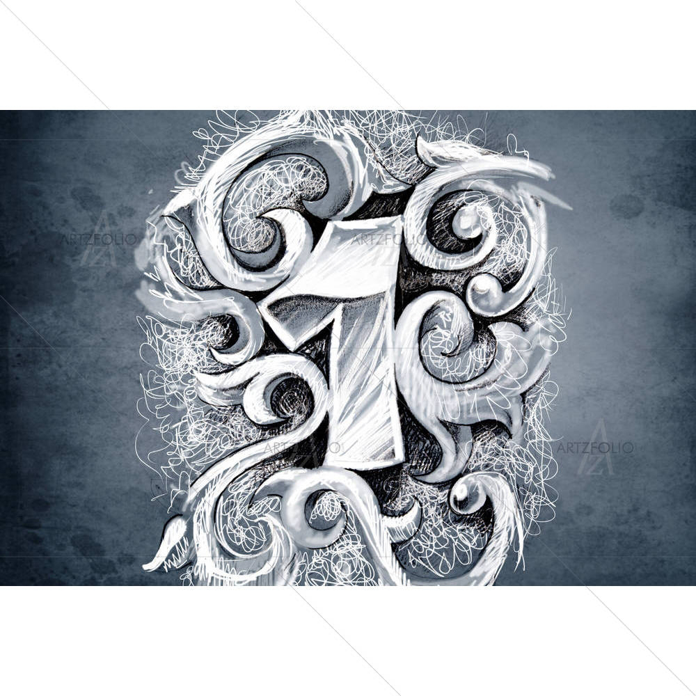 One Number Tattoo Art — Botanical custom art by ArtzFolio