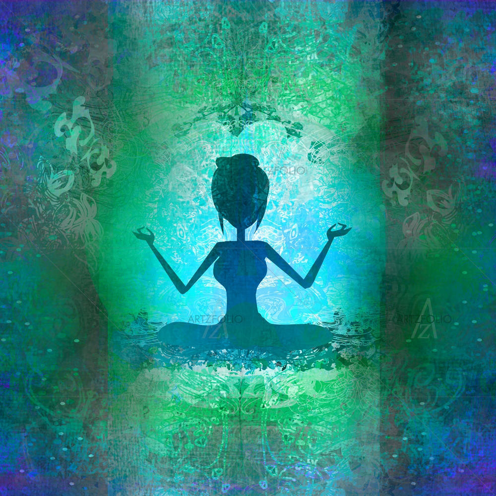 Yoga Girl In Lotus Position — custom-size art design 5001803