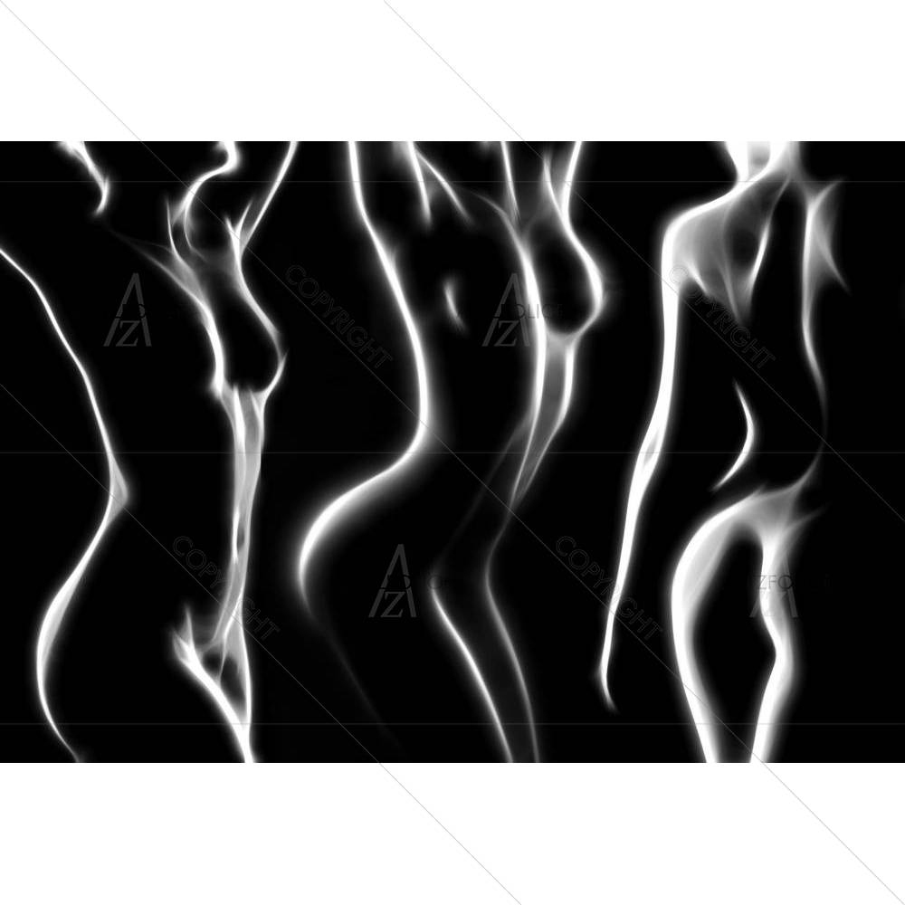 Nude Woman Painted By Lines D2 — custom-size art design 5001807
