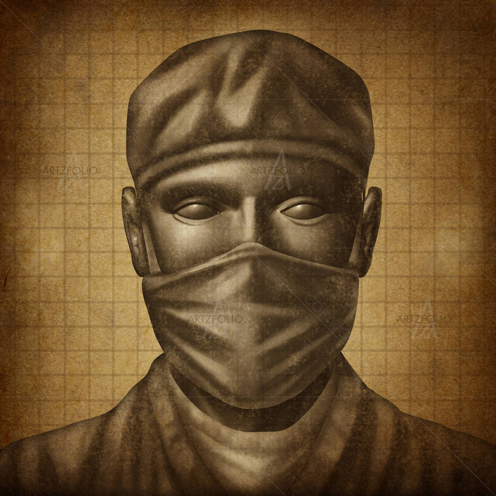 Doctor With A Surgical Mask — Ancient custom art by ArtzFolio