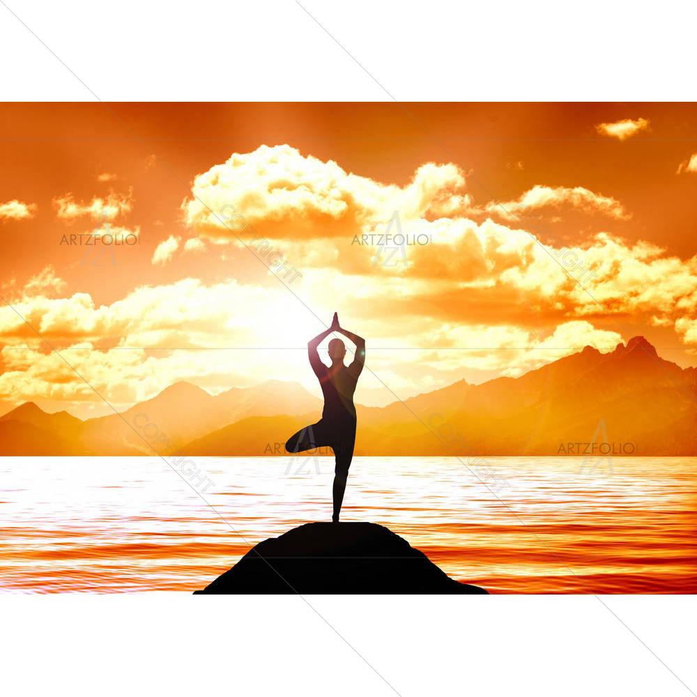 Yoga On A Lake — Landscapes custom art by ArtzFolio
