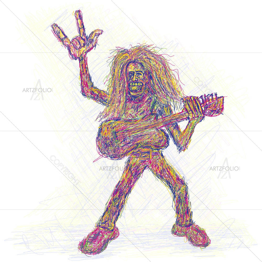 Rockstar Playing Guitar — Adult custom art by ArtzFolio