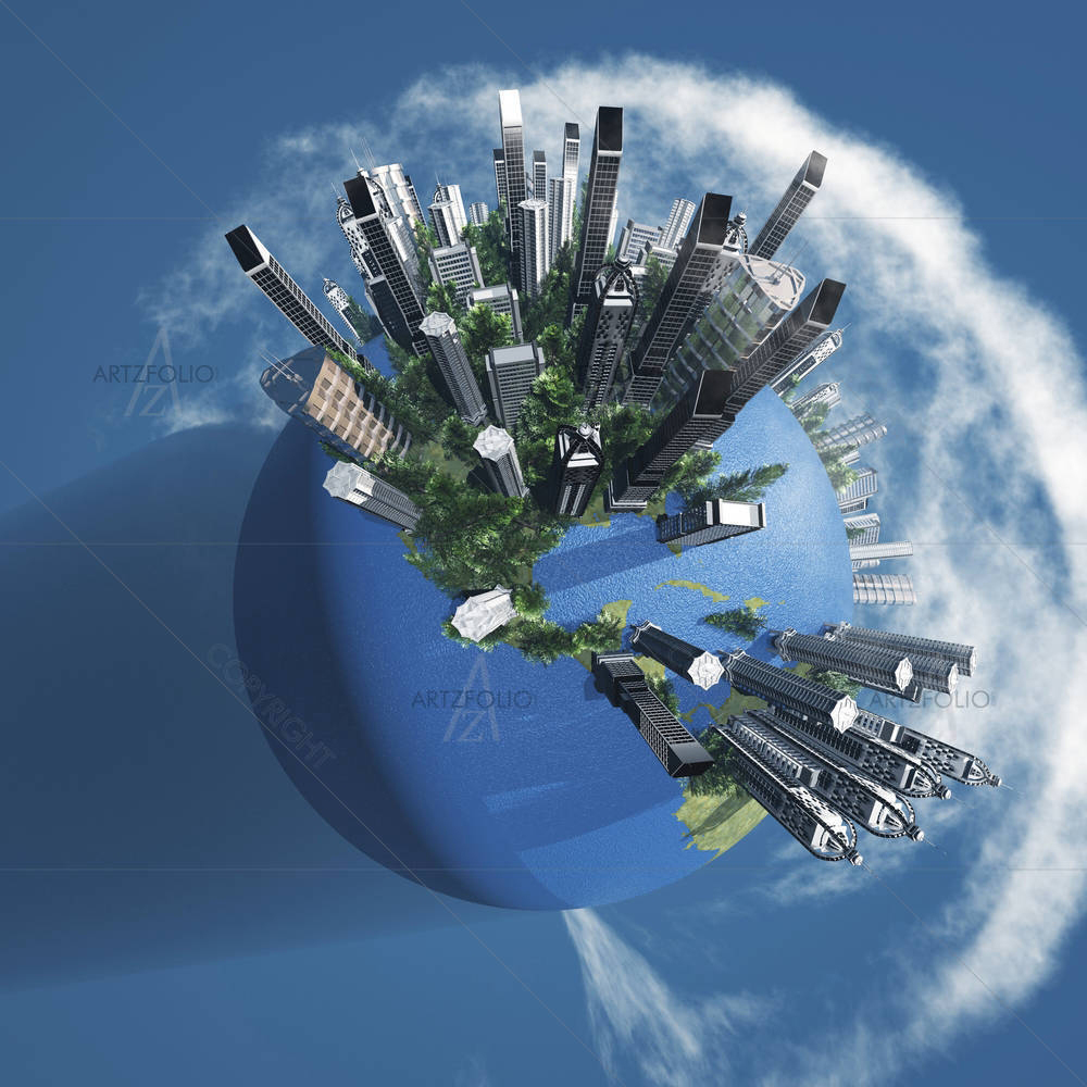 City Earth With Clouds D2 — African custom art by ArtzFolio