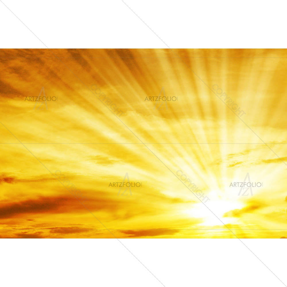 Sunset Sunrise With Clouds, Light & Rays D3 — custom-size art design 5001859