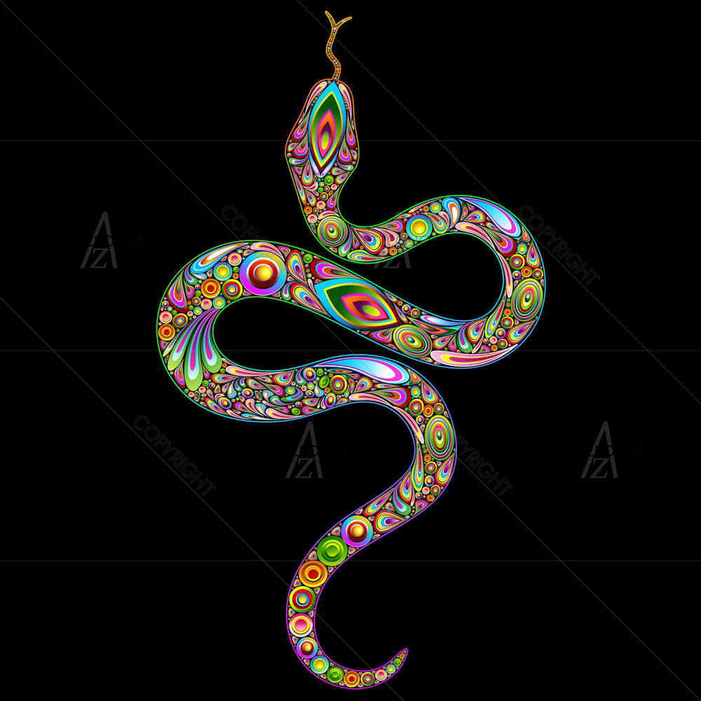 Snake Psychedelic Art Design — custom-size art design 5001865