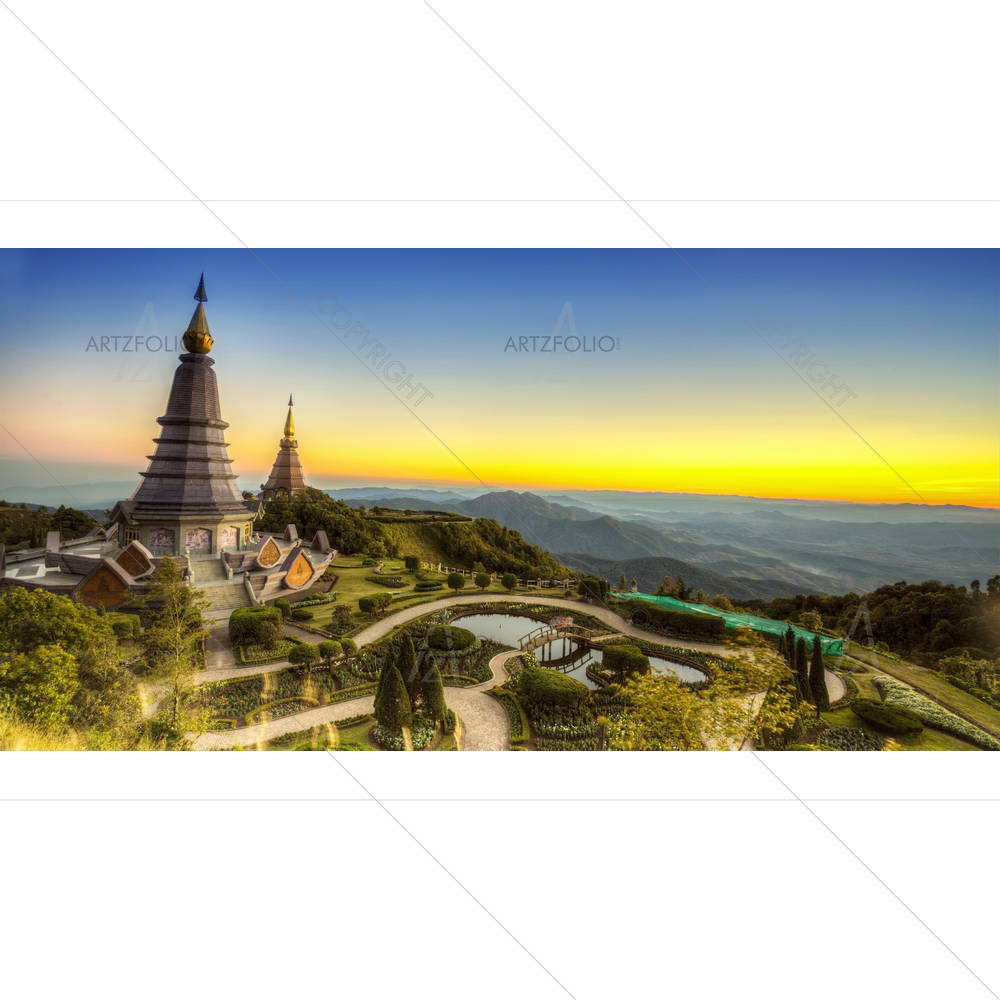 Two Pagoda At Doi Inthanon, Thailand — Devotional custom art by ArtzFolio