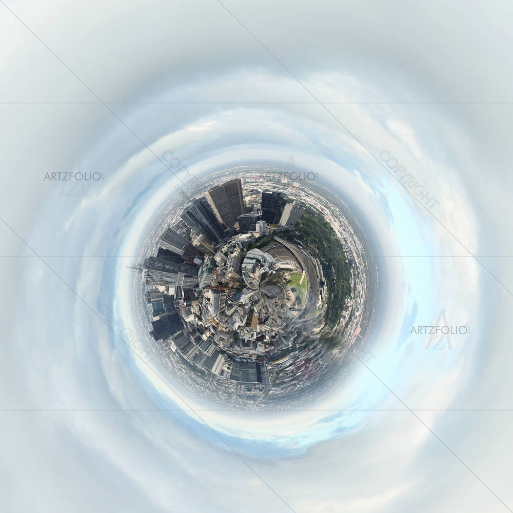 Planet Earth With City — custom-size art design 5001869