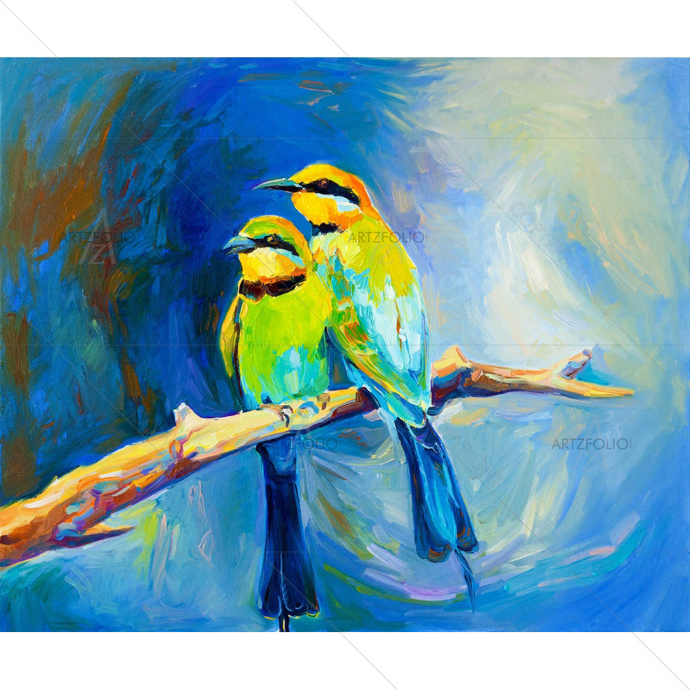 Blue Tailed Bee Eaters D1 — custom-size art design 5001890
