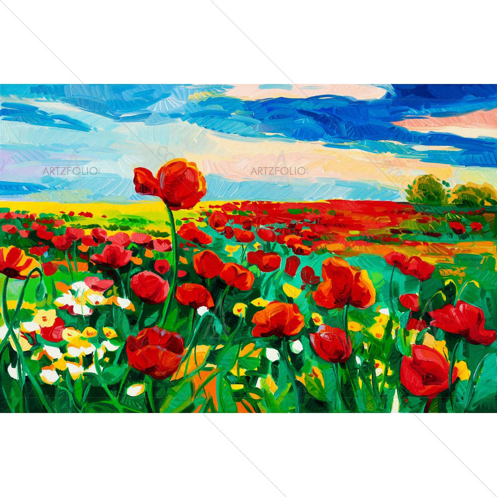 Artwork Poppy Gardens — custom-size art design 5001893