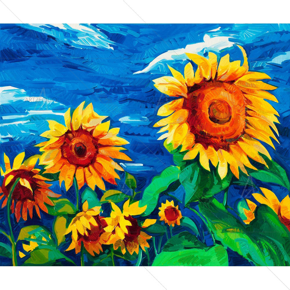 Sunflowers D3 — Botanical custom art by ArtzFolio