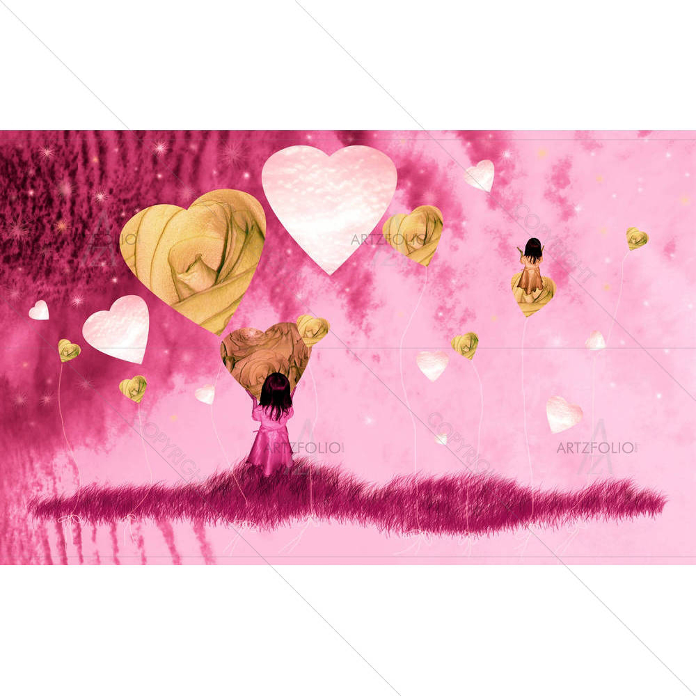 Child Playing With Flowers — custom-size art design 5001905