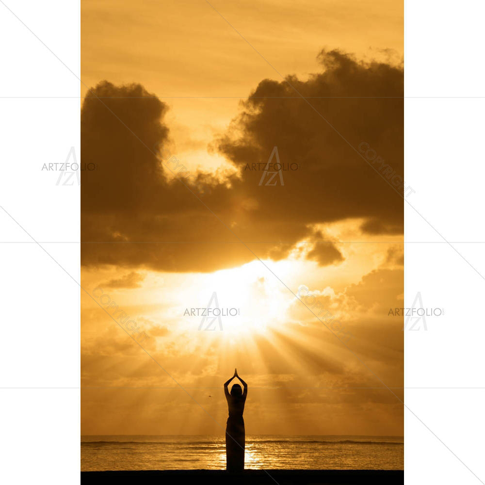 Woman Doing Yoga — custom-size art design 5001912