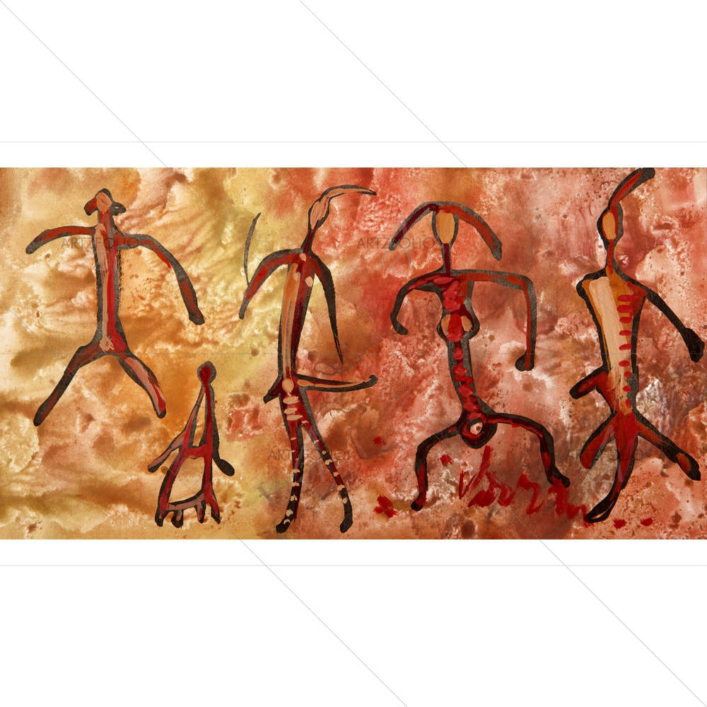 Ancient Petroglyph Artwork — Family art