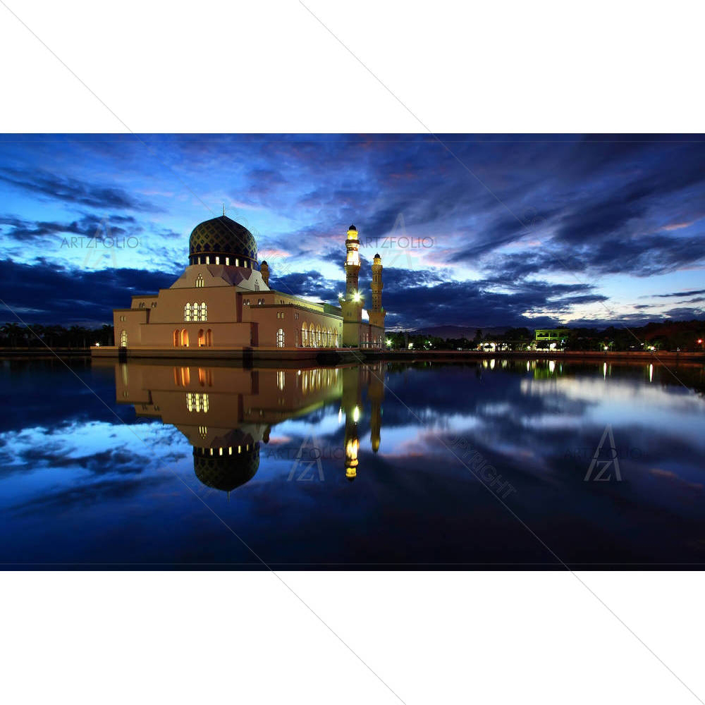 Likas Mosque At Dawn — custom-size art design 5001928