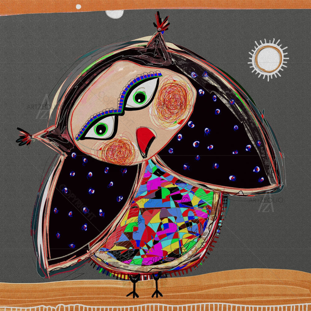 Cartoon Doodle Bird — Animals custom art by ArtzFolio