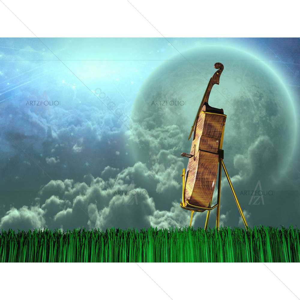 Cello In Dream Like Landscape — custom-size art design 5001932