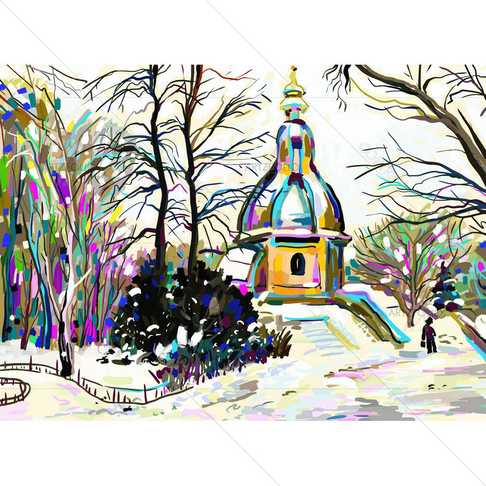 Winter Landscape D5 — Abstract custom art by ArtzFolio