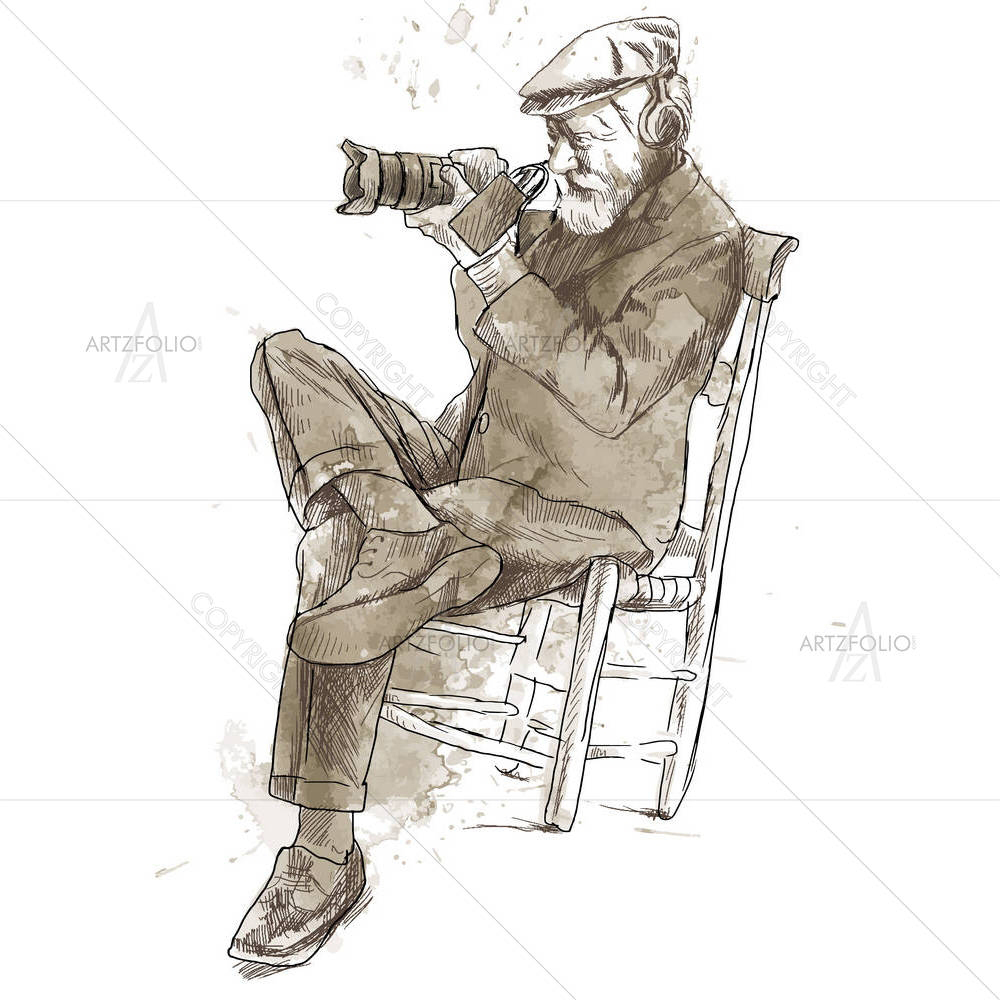 Man Behind The Digital Camera — Ancient custom art by ArtzFolio